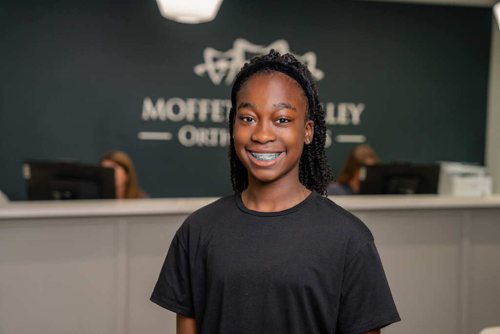 adult patient smiling with nice teeth